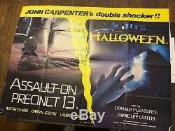 HALLOWEEN (1978) Original Quad Movie Poster PLUS Extra Quad of Assault/Halloween