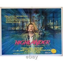 HIGHLANDER Rare British Quad Movie Poster 40x30 in. Christopher Lambert, Sea