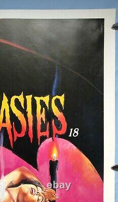 HOT FANTASIES (1982) original ROLLED quad movie poster CHANTRELL art Sex Horror