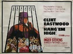 Hang'Em High Original Movie Quad Poster 1968 Clint Eastwood Arnaldo Putzu Art