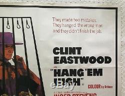 Hang'Em High Original Movie Quad Poster 1968 Clint Eastwood Arnaldo Putzu Art