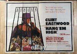 Hang Em High UK Quad Film Poster 1968 Clint Eastwood Western Movie