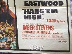 Hang Em High UK Quad Film Poster 1968 Clint Eastwood Western Movie