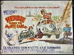 Herbie Goes to Monte Carlo Original Quad Movie Cinema Poster Disney Love Bug'77