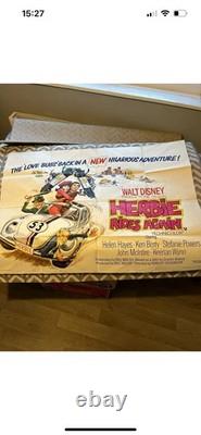 Herbie Rides Again ORIGINAL Quad Film Cinema Poster Walt Disney Love Bug 1974