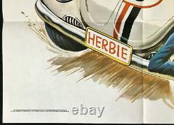 Herbie Rides Again ORIGINAL Quad Movie Poster Love Bug Disney 1974
