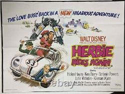 Herbie Rides Again Original Quad Movie Cinema Poster Walt Disney Love Bug 1974