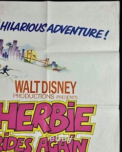 Herbie Rides Again Original Quad Movie Poster Love Bug Disney 1974