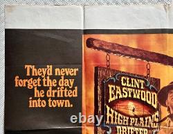High Plains Drifter Original 1973 Quad Poster Clint Eastwood Verna Bloom