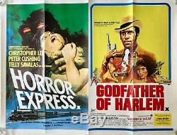 Horror Express Godfather of Harlem Original Movie Quad Poster Christopher Lee