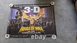 House of Wax 3-D Original 1982 RR Movie Quad Poster Vincent Price Frank Lovejoy