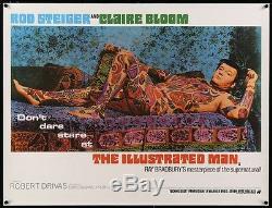 ILLUSTRATED MAN British Quad movie poster 30x40 ROD STEIGER TATTOO LINEN BACKED