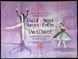 I am a Dancer ORIGINAL Quad Movie Poster Margot Fonteyn Rudolph Nureyev 1972