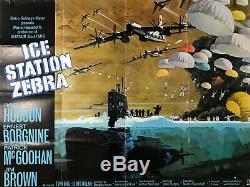 Ice Station Zebra Original Movie Quad Poster 1968 Hudson Borgnine McGoohan Brown