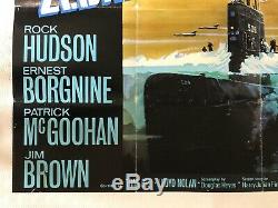 Ice Station Zebra Original Movie Quad Poster 1968 Hudson Borgnine McGoohan Brown