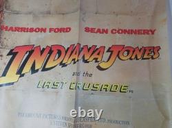 Indiana Jones And The Last Crusade UK Cinema Quad Poster 40x30 Original release