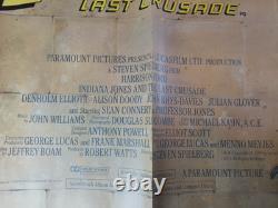 Indiana Jones And The Last Crusade UK Cinema Quad Poster 40x30 Original release