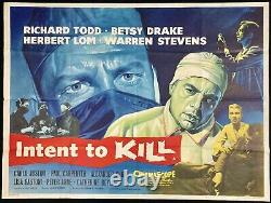 Intent to Kill Original Quad Movie Poster Richard Todd Herbert Lom Wiggins 1958