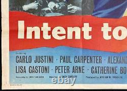 Intent to Kill Original Quad Movie Poster Richard Todd Herbert Lom Wiggins 1958