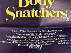 Invasion of the Body Snatchers Original Quad Movie Poster Donald Sutherland 1978
