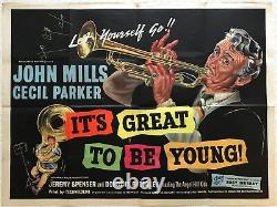 It's Great To Be Young Origin Quad Film Poster 1956 John Mills, Cecil Parker