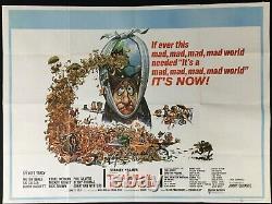 Its a Mad Mad Mad Mad World Original Quad Movie Poster Spencer Tracey 1970RR