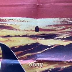 JAWS 2 (1978)rare original UK advance QUAD POSTER fantastic blood red sunset art