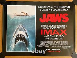 JAWS Original UK Cinema Quad Poster IMAX Release 2022