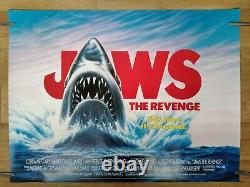 JAWS THE REVENGE (1987) rare ROLLED original UK quad poster Michael Caine