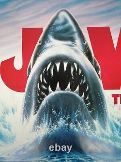 JAWS THE REVENGE (1987) rare ROLLED original UK quad poster Michael Caine