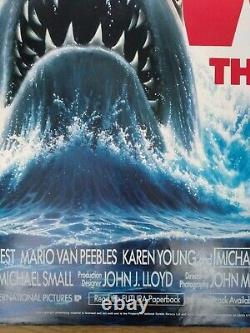 JAWS THE REVENGE (1987) rare ROLLED original UK quad poster Michael Caine