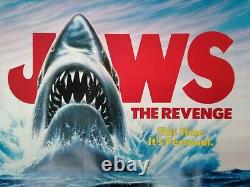 JAWS THE REVENGE (1987) rare ROLLED original UK quad poster Michael Caine