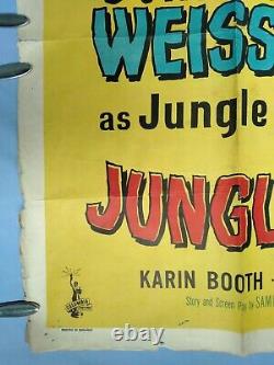 JUNGLE MAN-EATERS (1954) v. Rare original UK quad movie poster JOHNNY WEISSMULLER