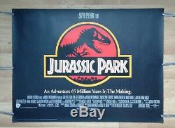 JURASSIC PARK (1993) original UK quad movie poster ROLLED UNFOLDED dinosaur