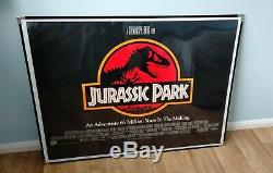 JURASSIC PARK (1993) original UK quad movie poster ROLLED UNFOLDED dinosaur