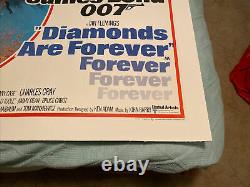 James Bond Diamonds Are Forever, UK Movie Quad Linen Backed & Original