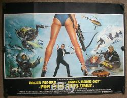 James Bond, For Your Eyes Only, Orig 1981 Quad Movie Film Poster, Roger Moore