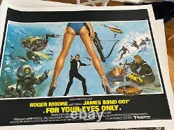 James Bond For Your Eyes Only, UK Movie Quad Linen Backed & Original