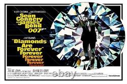 James Bond Quad Movie Diamond Are Forever Poster A4-A0-Quad Framed/Unframed