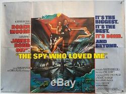 James Bond, The Spy Who Loved Me (1977) Uk British Quad Film Movie Cinema Poster