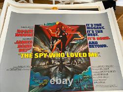James Bond The Spy Who Loved Me, UK Movie Quad Linen Backed & Original