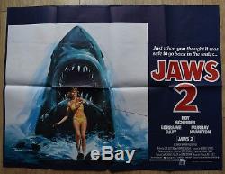 Jaws 2 (1978) Film Poster Roy Scheider Lorraine Gray UK Quad