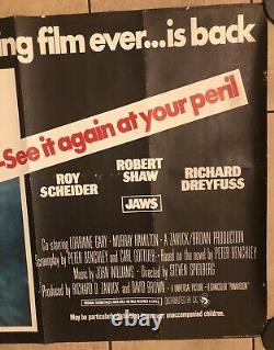 Jaws Rerelease (1976) Original UK Movie Quad