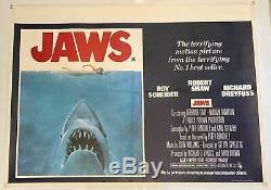 Jaws UK British Quad LINEN BACKED (1975) Original First Release Film Poster
