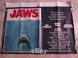 Jaws movie poster Richard Dreyfuss, Roy Scheider, Robert Shaw orig UK Quad