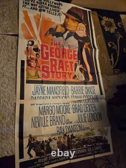 Jayne Mansfield Original 1961 quad 40 X 60 The George Raft Story Folded