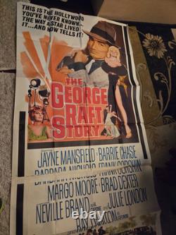 Jayne Mansfield Original 1961 quad 40 X 60 The George Raft Story Folded