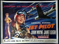 Jet Pilot Original Quad Movie Poster LINEN BACKED John Wayne Janet Leigh 1957