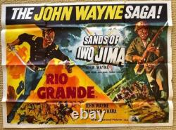 John Wayne Sands of Iwo Jima Rio Grande Original 30x40 British Quad Movie Poster