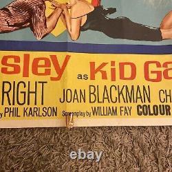 KID GALAHAD 1960's very rare original UK movie Quad poster ELVIS PRESLEY